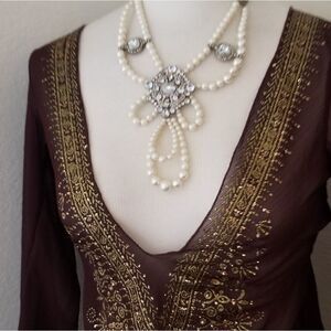 Vintage necklace pearl and stones estate sale find